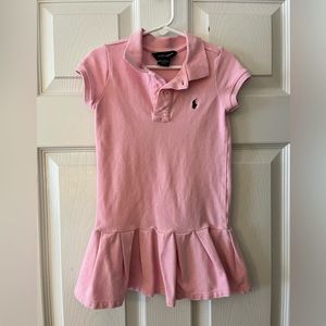 Ralph Lauren Toddler Size 4T Pink Collared Ruffle Dress
